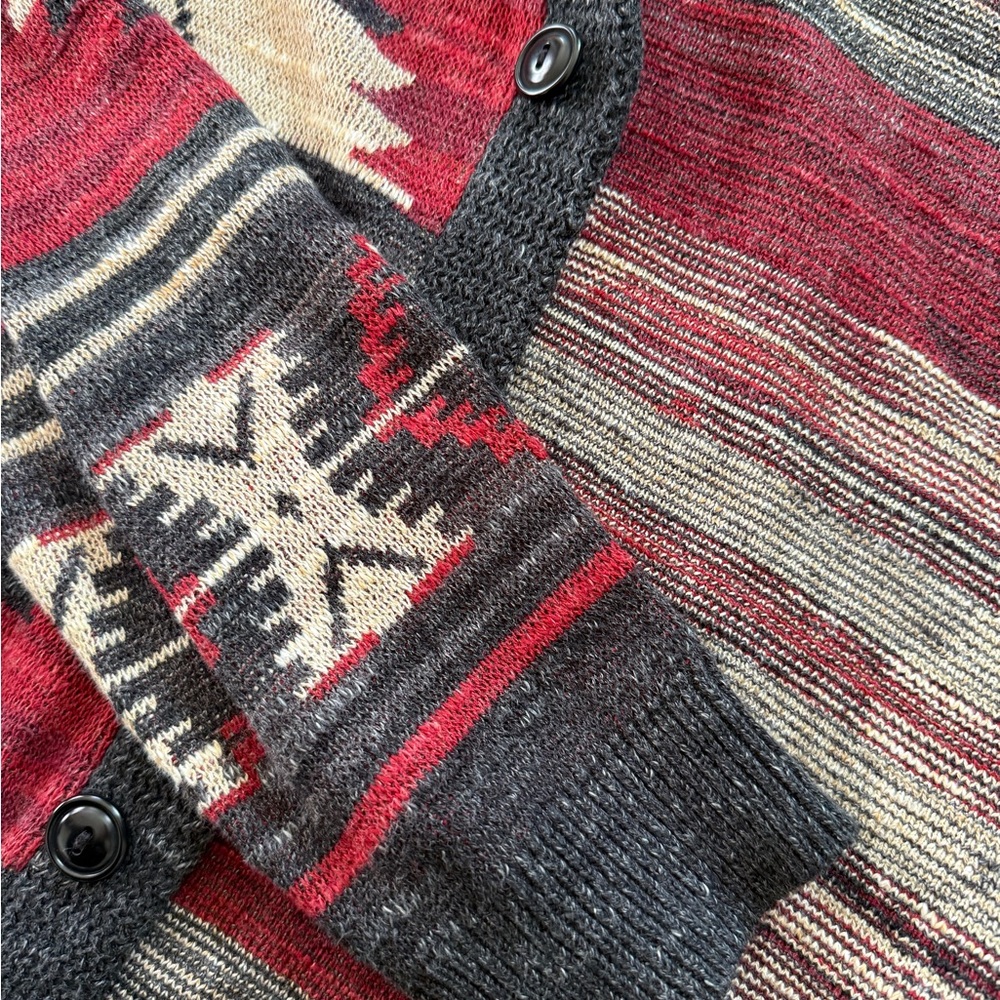Ralph Lauren Red and Cream Aztec Cardigan Size M - Picture 12 of 14